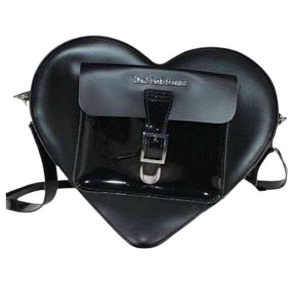 Dr. Martens Black Leather Heart Shaped Convertible Bag Backpack EXCELLENT! - Picture 8 of 16
